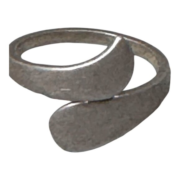 Vintage Sterling Silver Siam Ring Size 5.5 Wrap Wave Modernist Brutalist Boho - Picture 2 of 12